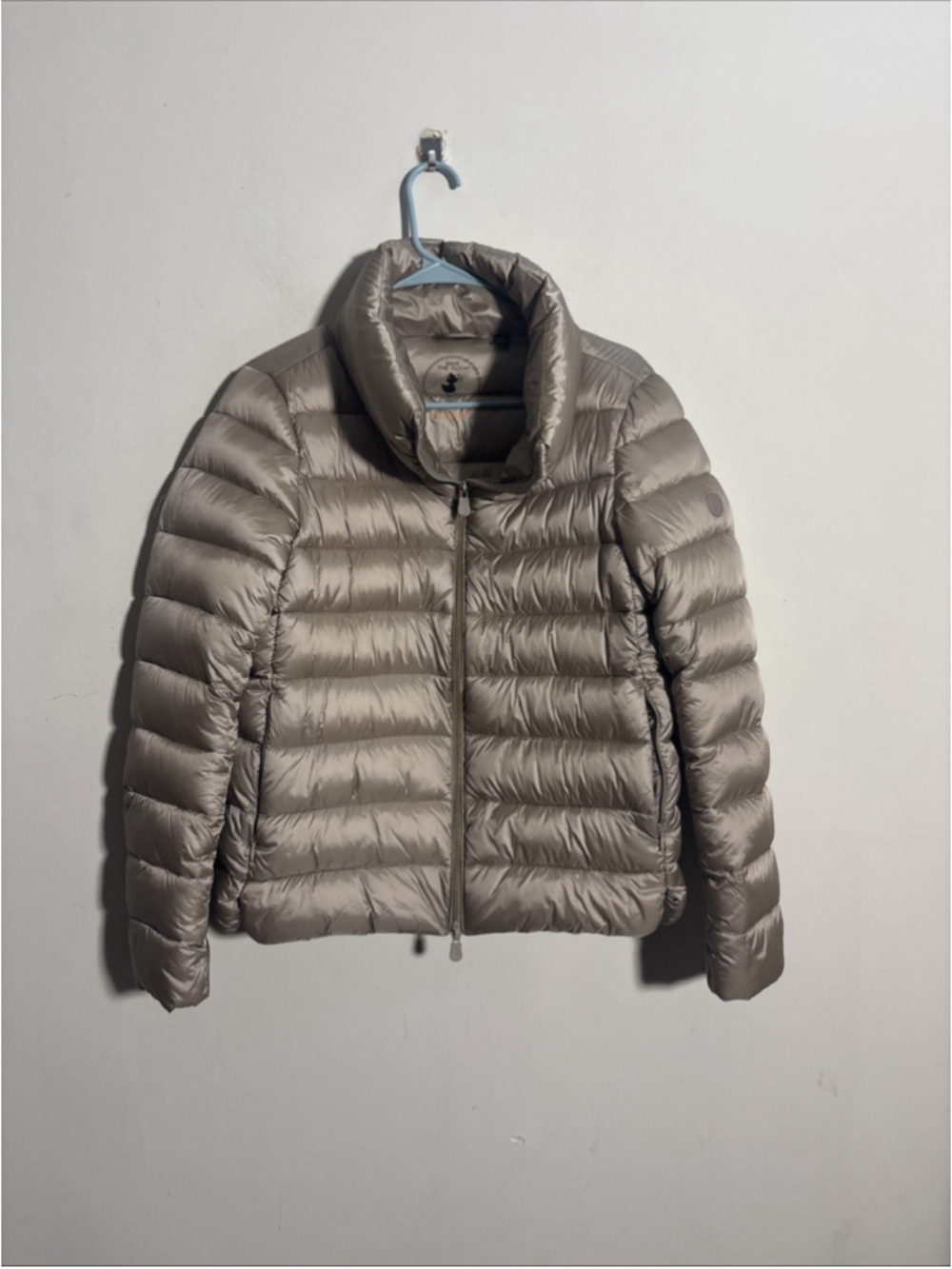 WOMEN’S SAVE THE DUCK ULTRA LIGHT JACKET SIZE LARGE L 3 ROSE GOLD ZIP UP